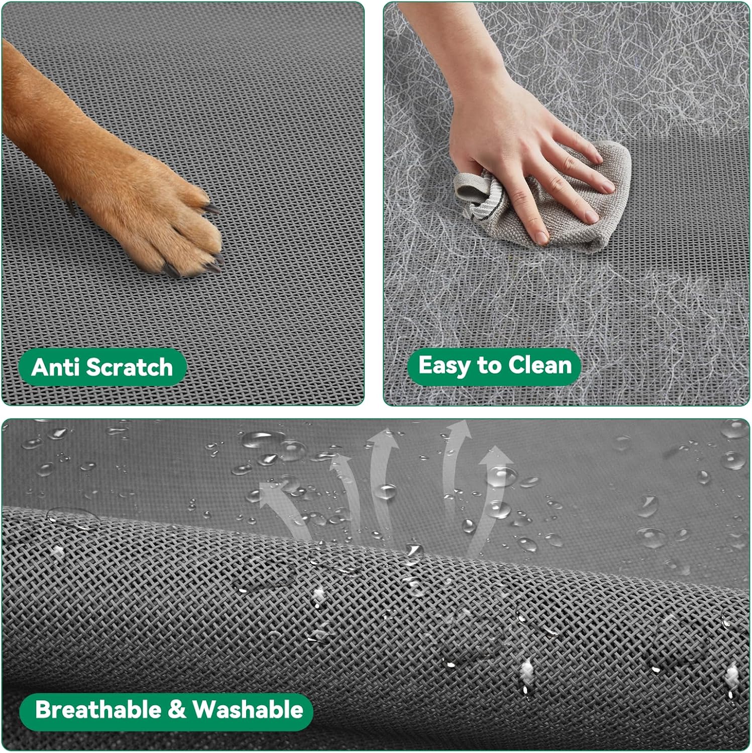 Elevated Dog Bed Raised Outdoor Dog Cot for Medium Dogs, Installation Requires No Tools, Frame with Washable Cooling Breathable Mesh Anti-Slip Feet, Indoor Pet Bed, Grey, 35.4 Inches - Image 4