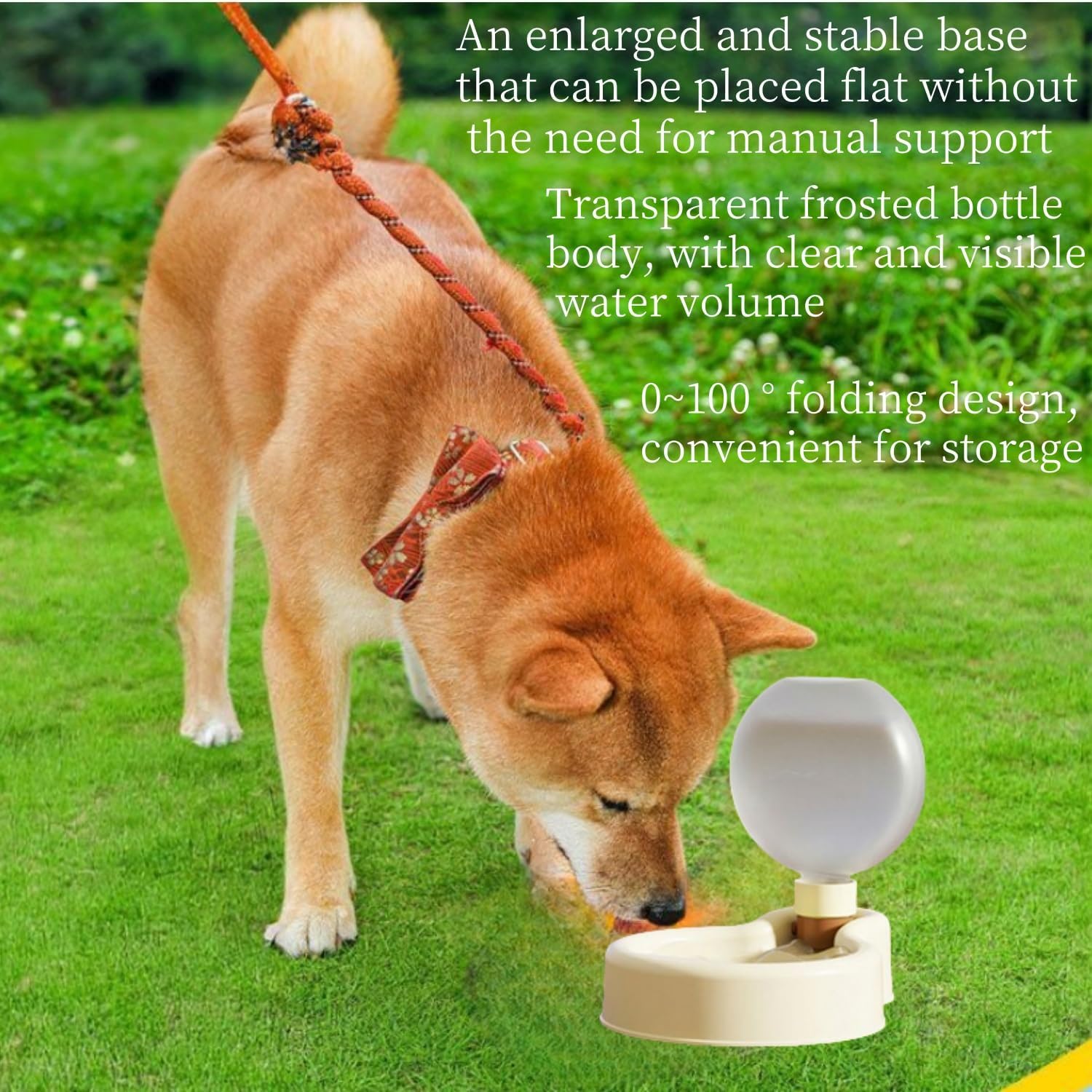 2PCS Portable Dog Water Bottle,Feeder Bowl, Foldable Leak Proof Puppy Water Dispenser with Drinking Feeder, for Outdoor Walking, Hiking,White(16.9OZ and 11.8OZ) - Image 3