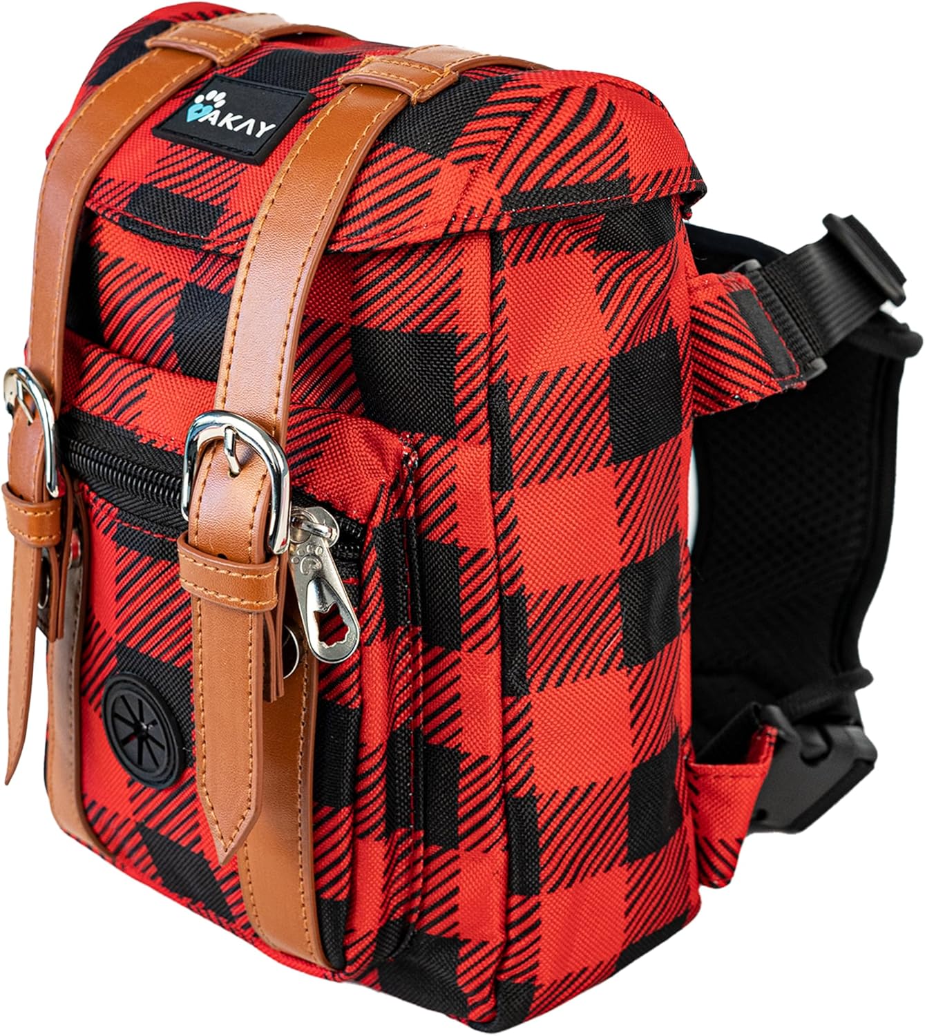 AKAY Medium Dog Backpack Carrier for Hiking, Walking, Travel - Red - 8.27" x 6.3" x 2.48" - Image 2