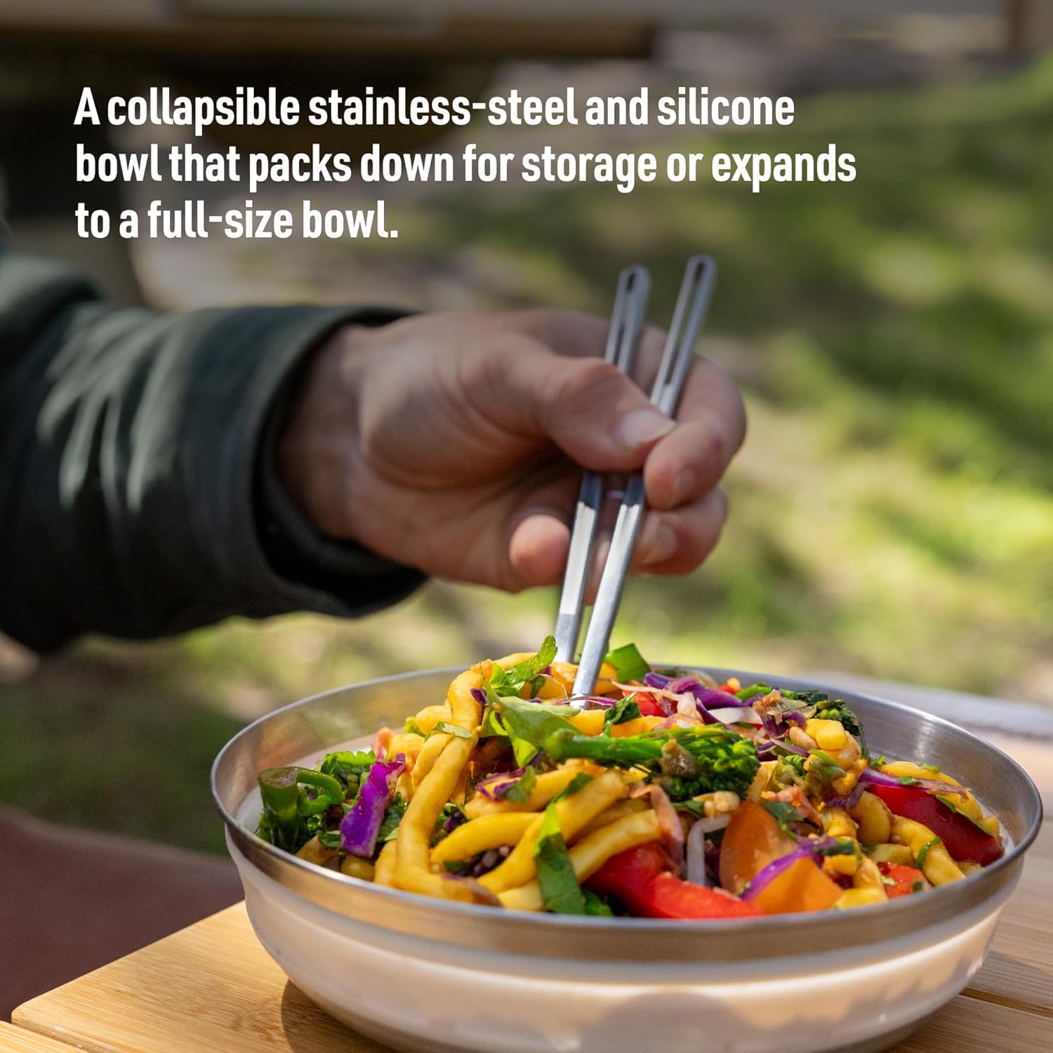 Sea to Summit Detour Stainless Steel Collapsible Bowl, Medium (22 fl oz), Moonstruck Grey - Image 2