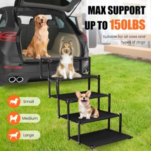 Dog Stairs for Large Dogs, Foldable Pet Stairs Non-Slip Surface Pet Ramp for Car SUV Truck High Beds Couch, Supports up to 150 lbs, 5 Steps