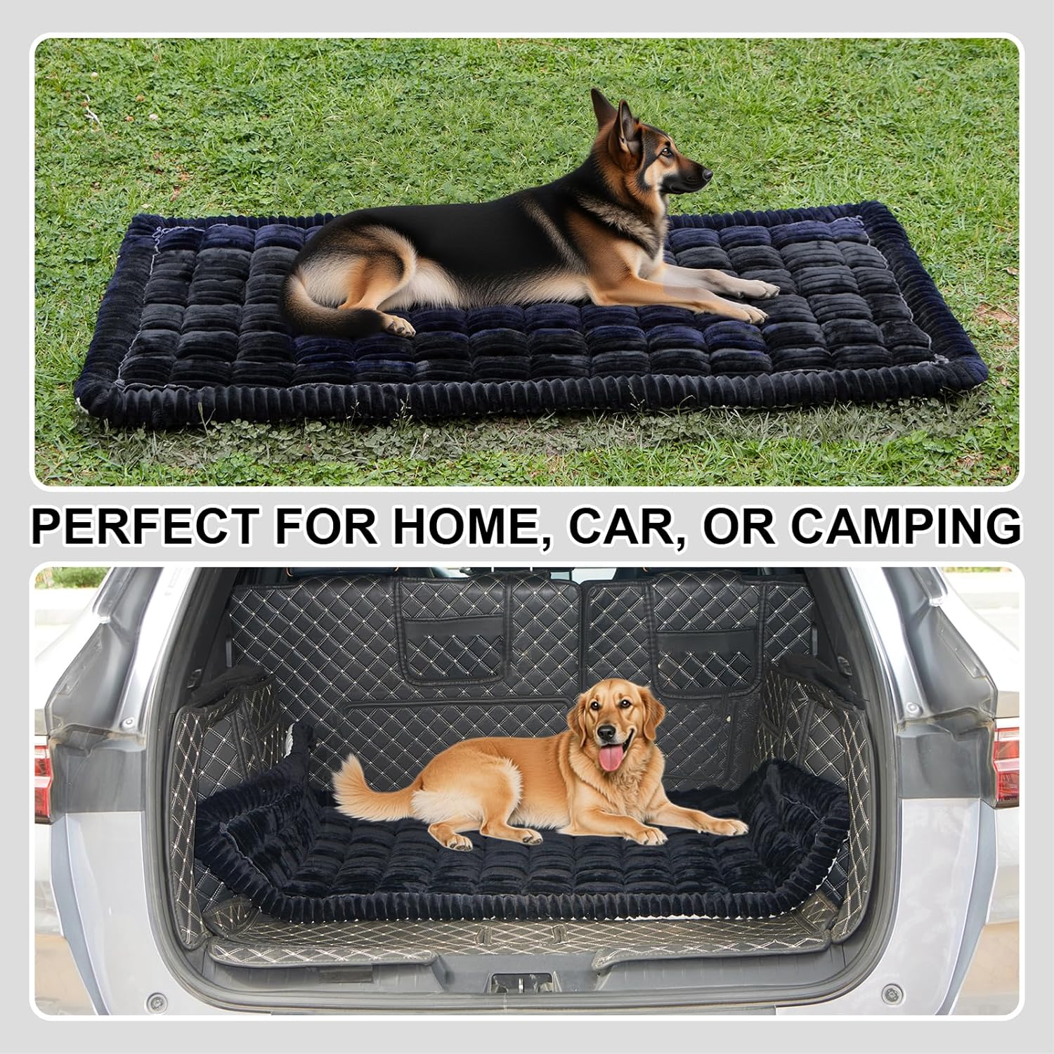Backseat Pet Bed Mat Non-Slip Dog Car Seat Cover Scratch Chew Resistant Dog Blanket for SUVs, Trucks & Sedans 23" x 51" Easy Clean Comfortable Car Travel Pet Pad, Pure Black - Image 7