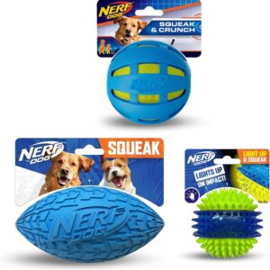 Nerf Dog Toy Gift Set, 3-Piece Set of Outdoor Dog Toys for Fetch, Incl...