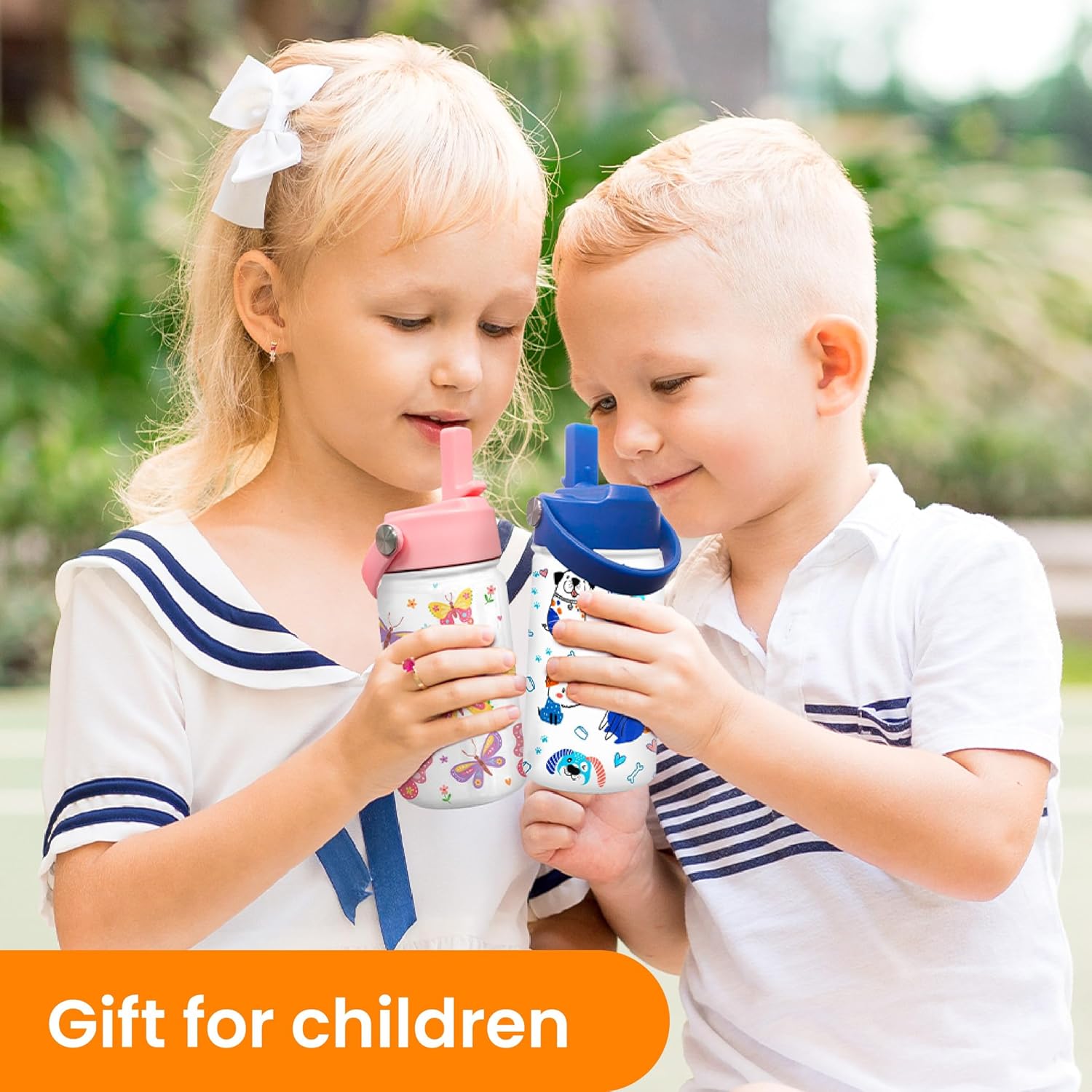 Dog Water Bottle - Kids Water Bottle with Straw Lid - 12 Oz Insulated Stainless Steel Water Bottles for Kid Boys - Travel Cup for School Sports - Image 6