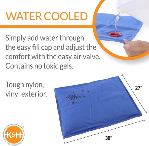 K&H Pet Products Coolin' Pet Pad Dog Mat, Portable Dog Cooling Mat for Travel or in Home, Perfect for Carriers, Crates, Outdoor Houses, Yards, Porches, Pet Beds & More - E-Large 38 X 27in Chill Blue - Image 2