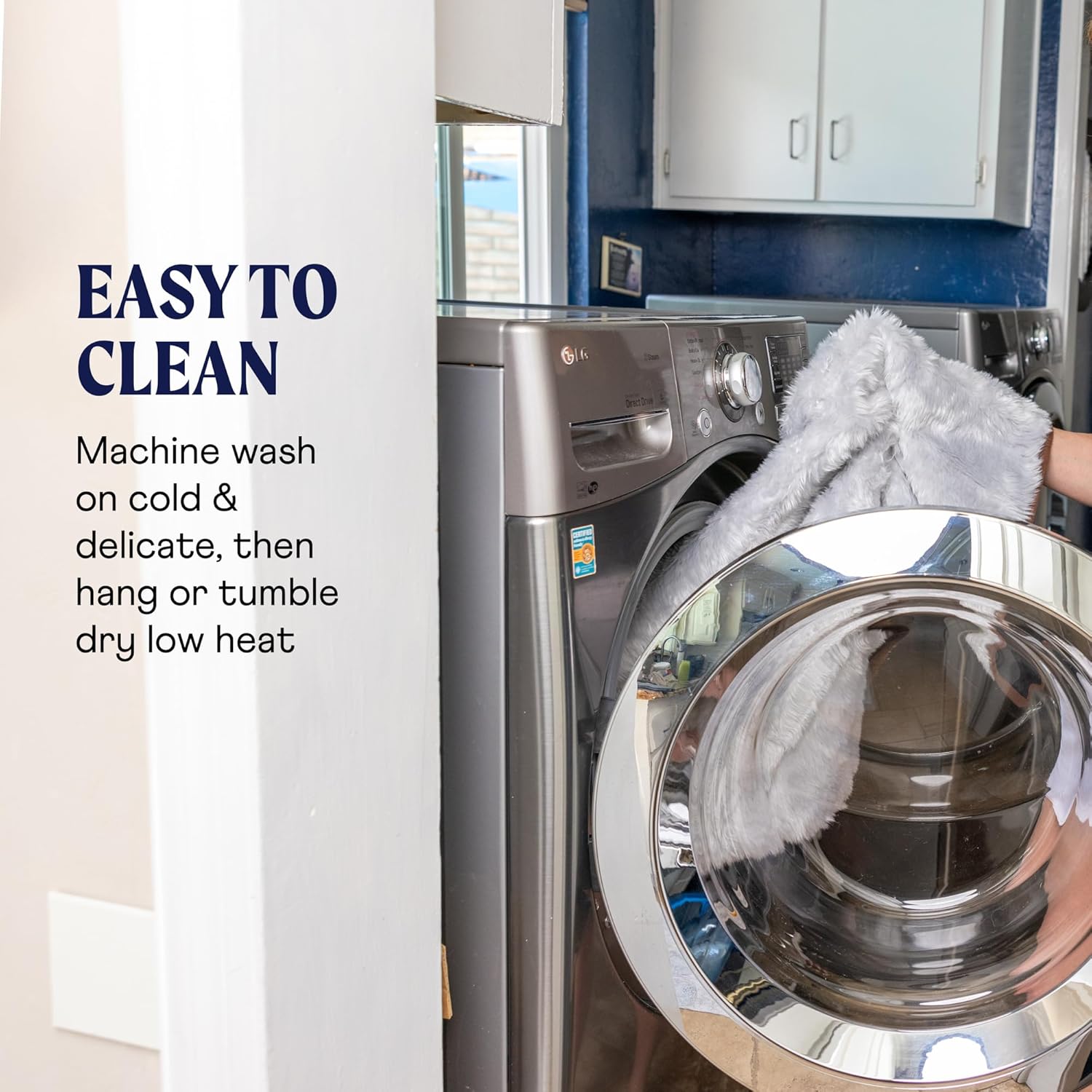 PupProtector Waterproof Throw Blanket for Dogs and Cats, Pet Blanket Cover for Couches, Sofas, Beds, Car Seats, Furniture, Calming Soft Faux Fur, White with Brown Accents, Original (60" L x 50" W) - Image 9