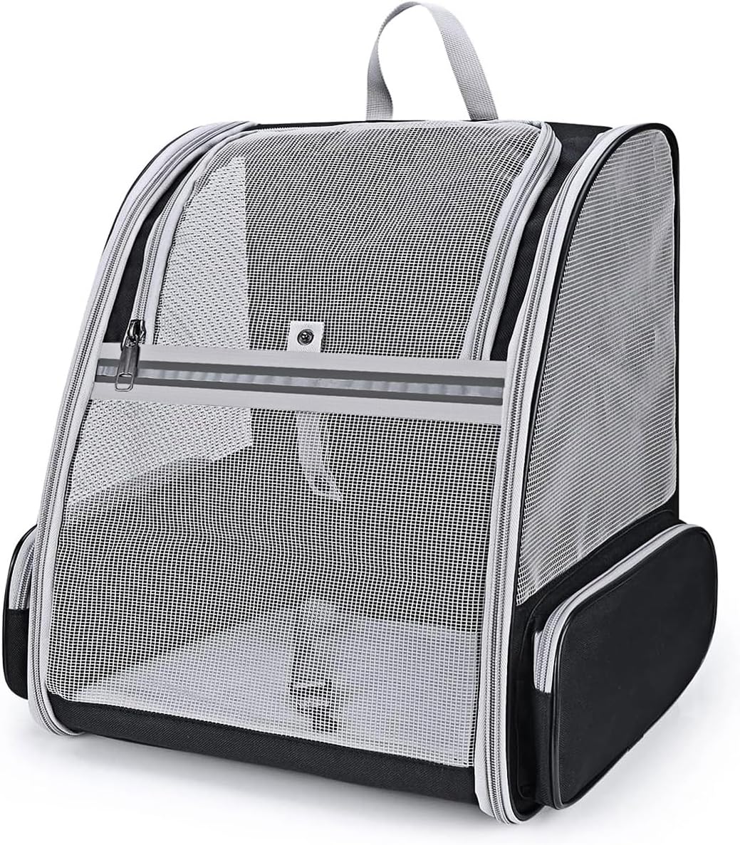 Cat Carrier Backpack, Dog Backpack, Ventilate Pet Cats Puppy Dogs Birds Bunny Backpack for Travel Indoor Outdoor Use(Black) - Image 6