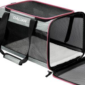 DALIAN Cat,Dog ​Soft-Sided Carriers,Cat Carrier Airline Approved Pet Carrier,Dog Carrier Soft-Sided Pet Travel Carrier Maximum Pet Weight 18 Pounds