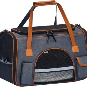 Pesen 18x11x11 Inches Cat Carrier– Fits Pets Up to 17 lbs, Anti-Collapse Design, Multiple Storage Pockets, Cat Carrier Soft Ideal for Medium Cats, Puppy, Rabbits and Other Small Animals