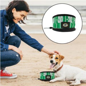 NFL Green Bay Packers Pets First Collapsible Dog Travel Bowl, Food and Water Bowl for Dogs, Best Portable & Lightweight Leak-Proof Dog Bowl for Travel (Pack of 2)