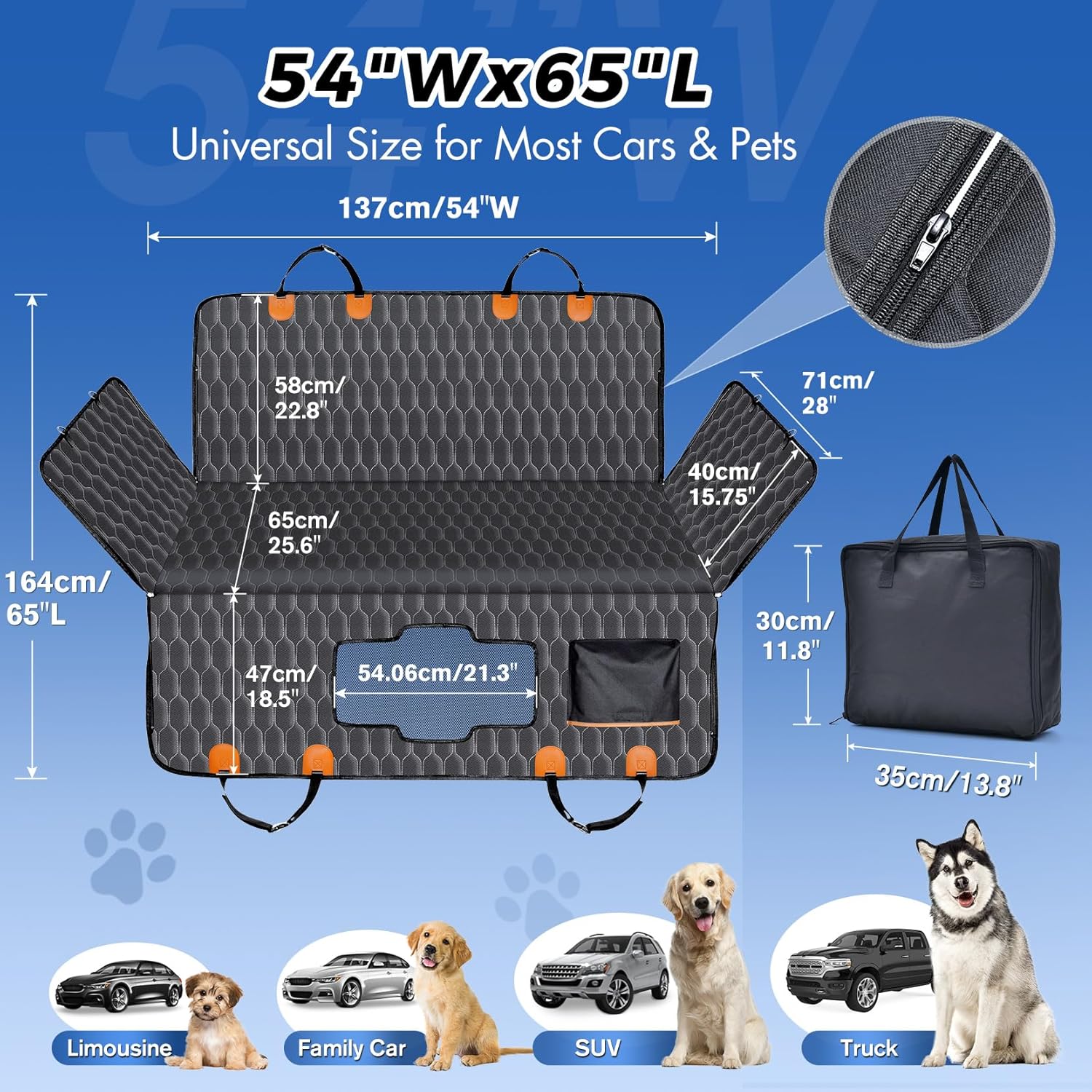 Dog Car Seat Cover with Air Cushion-Inflate only 40s, Hard Bottom Car Seat Cover for Dogs Holds 400lbs, Sturdy and Comfortable Backseat Extender for Dogs, Large Space Dog Travel Bed for SUVs,Trunks - Image 6