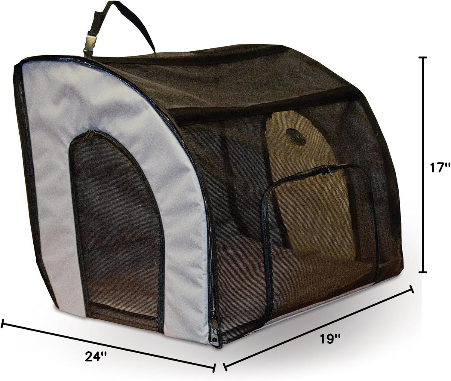 K&H Pet Products Enclosed Dog Car Seat, Travel Safety Carrier for Pets, Dog Travel Car Seat, Soft-Sided Covered Cat Carrier, Washable Pad, Multiple Entrances, Mesh Windows - Medium 24 X 19 X 17in - Image 10