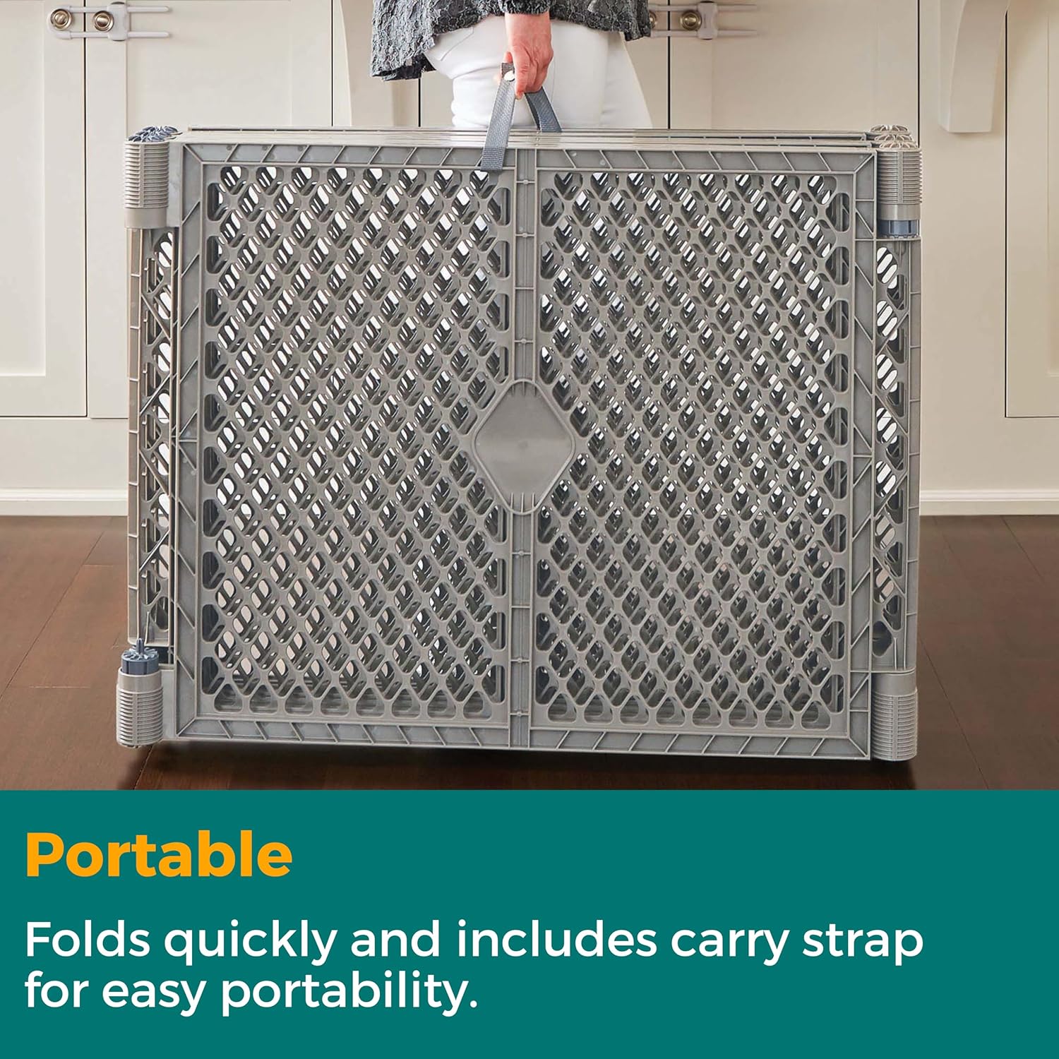 MyPet Petyard: 5.5 Ft. Wide Customizable Folding Dog Playpen Indoor/Outdoor. Made in USA. 6-Panel Puppy Playpen. Freestanding Play Pen Dog Gate 26" Tall, Fieldstone - Image 10