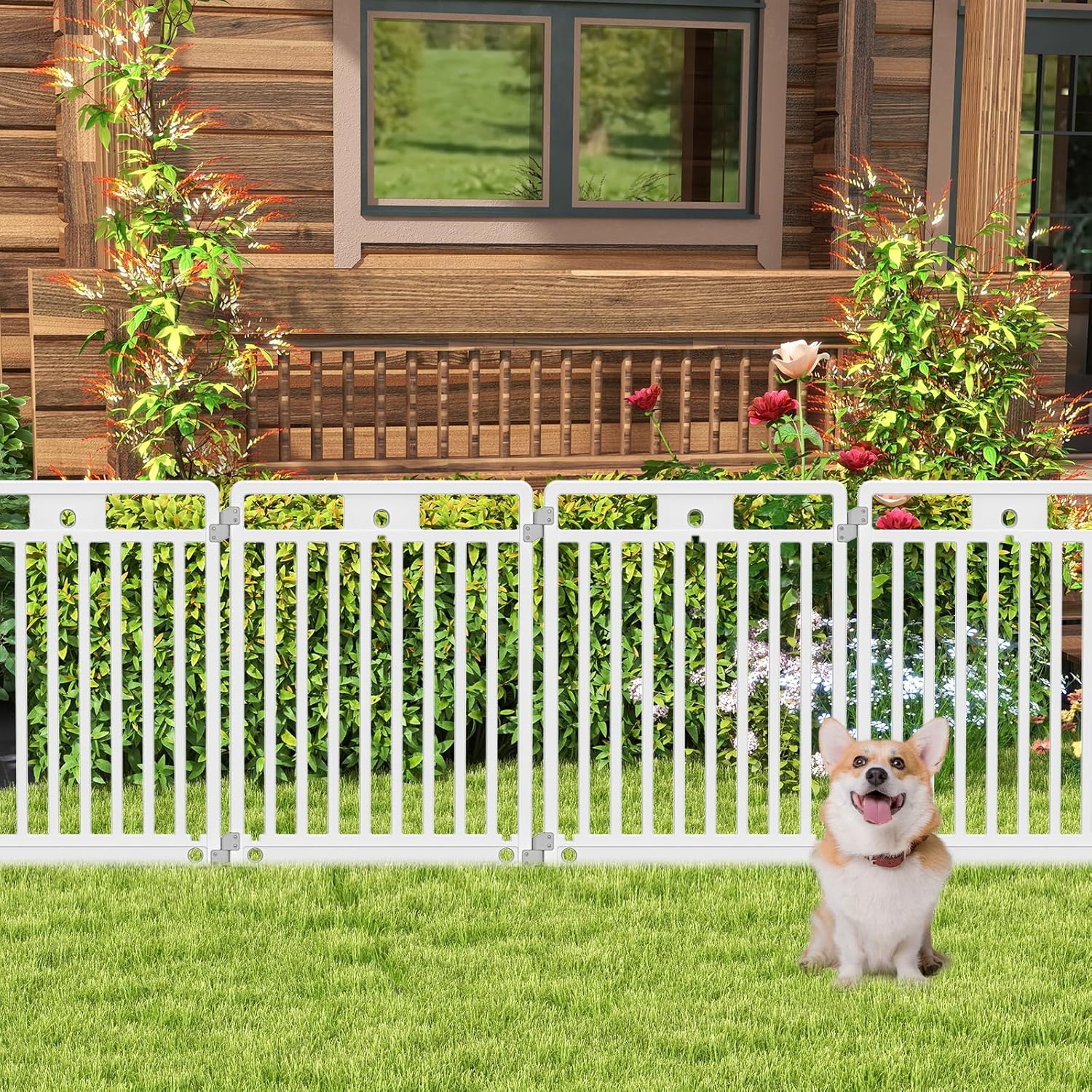 Pet Playpen with Door Dog Foldable Puppy Playpen for Puppies and Small Dogs 6-Panels Easy Assemble Easy Storing for Indoor and Outdoor (6 Panels) - Image 8