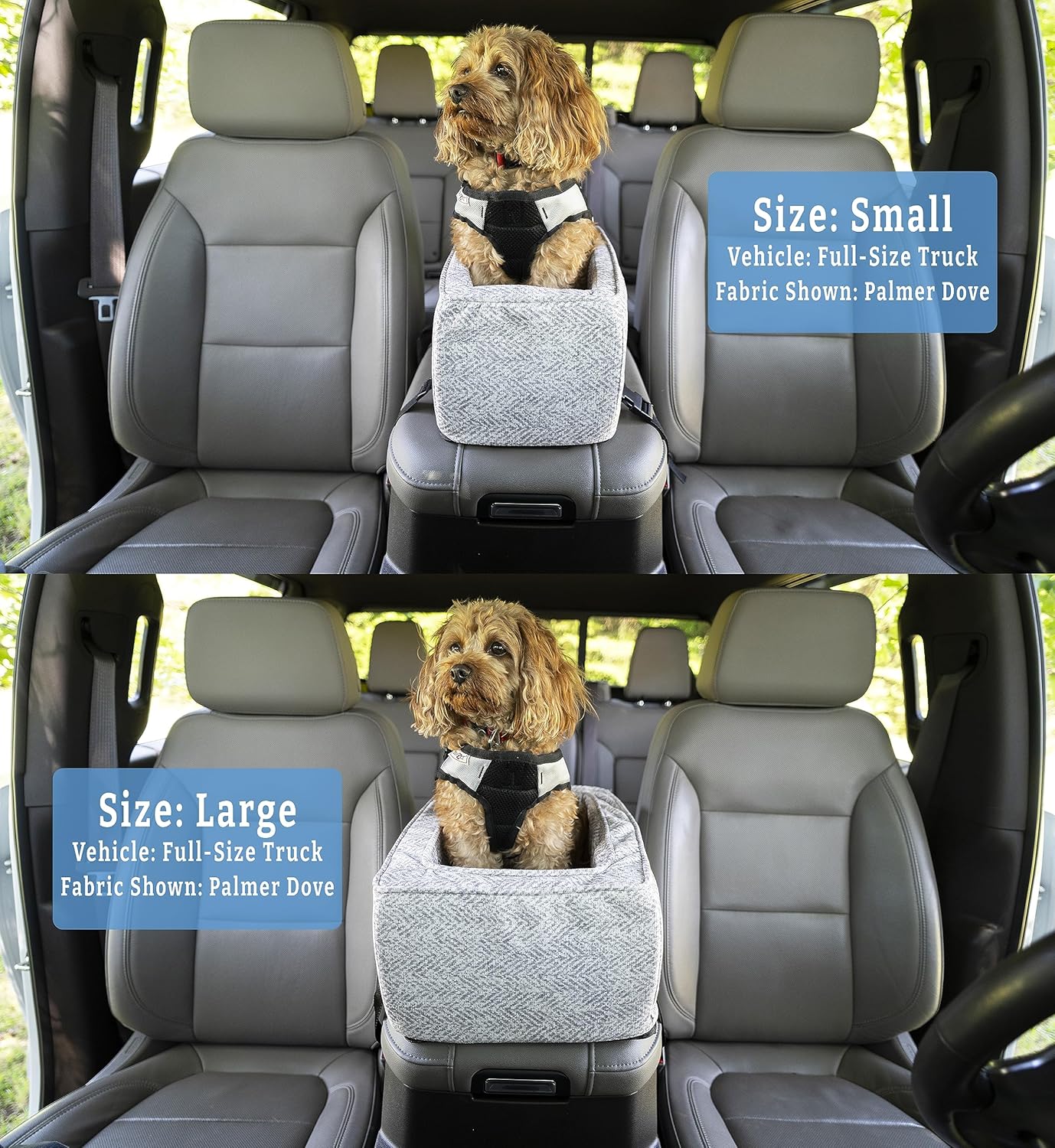 Snoozer Small Console Dog Car Seat Travel Dog Bed Carrier for Dogs up to 7 lbs, Provides Safe & Calm Pet Travel with Dog Car Seat Belt Harness Strap, Removable Machine Washable Denim Diamond Cover - Image 6
