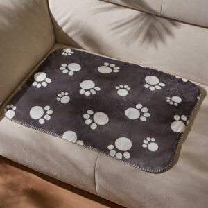 Kritter Planet Waterproof Small Dog Blanket, Paw Print Soft Puppy Blanket,Washable Furniture Protector, Dog Blanket for Car,Reversible Sherpa Fleece Couch Cover for Small Pets
