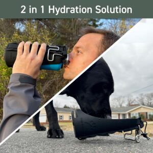 Green Mountain Pawz- Portable Dog Water Bottle Sling Transforms into Dog Travel Bowl, Compatible with 32 oz Wide Mouth Bottles from Hydroflask and Nalgene, Hiking Portable Dog Water Bottle