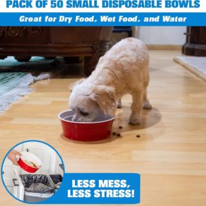GoSports Party Dog Disposable Red Cup Style Pet Food Bowls for Cats and Dogs – 50 Small Size Bowls
