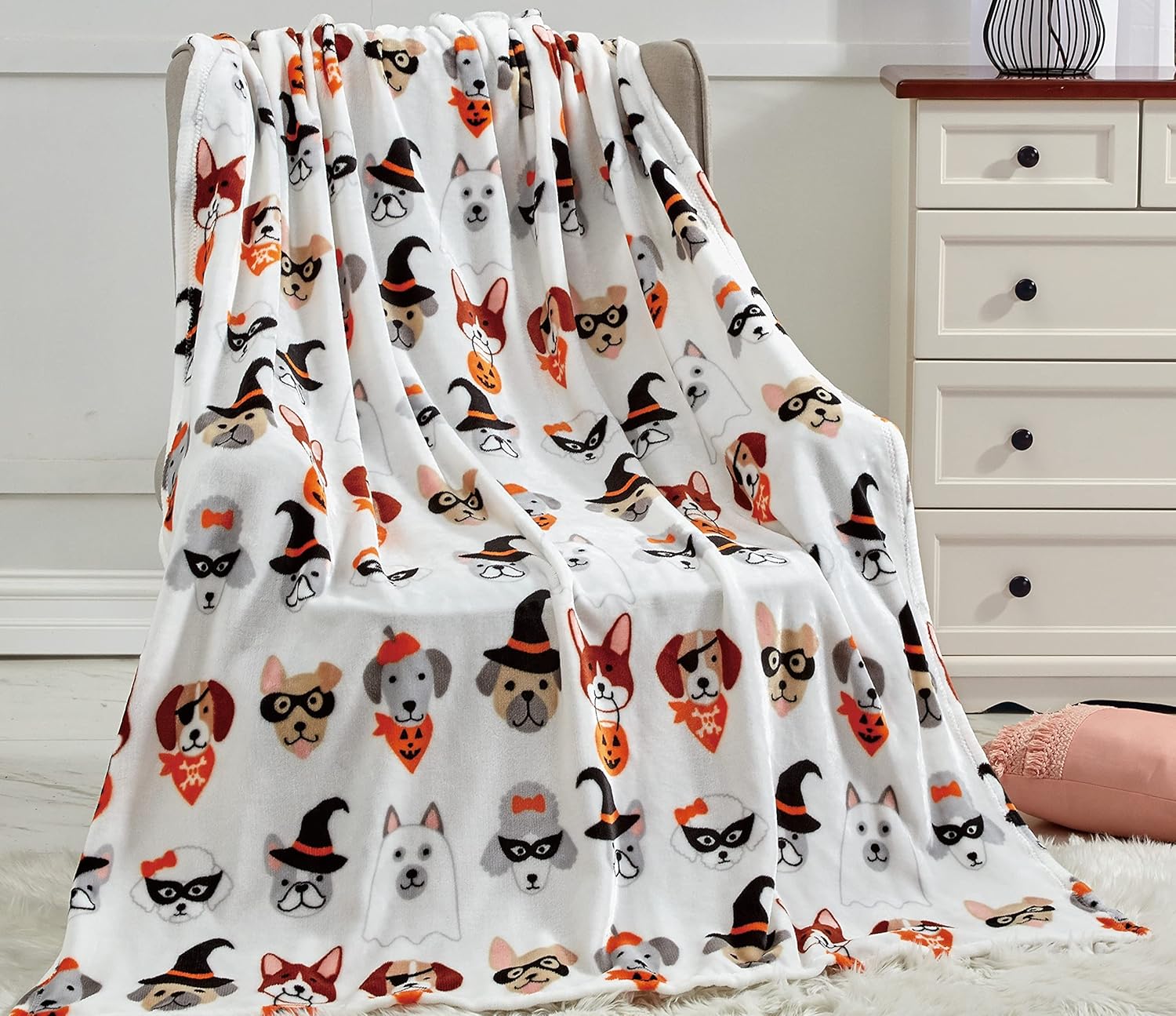 Halloween Throw Blanket 50" X 60" | Ultra Soft Microplush Halloween Fleece Blanket for Couch, Travel, Home Decor & Gift | Machine Washable, Lightweight | Dogs in Costumes - Image 2