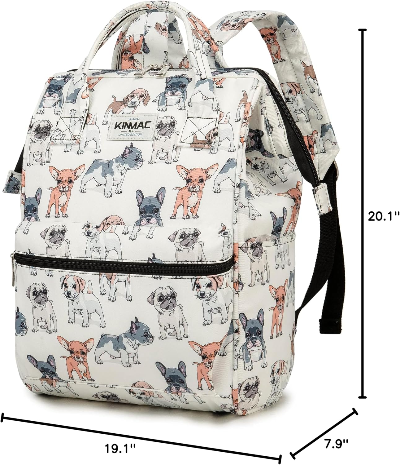 Kinmac Wide Open Style Laptop Backpack College Travel Outdoor Backpack For Laptop Up to 15.6 Inch (Dog) - Image 10