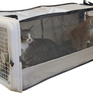 SPORT PET Large Pop Open Kennel, Portable Cat Cage Kennel, Waterproof Pet bed, Travel Litter Collection