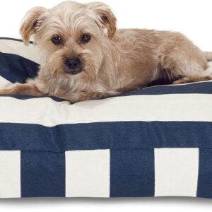 Majestic Pet Rectangle Small Dog Bed Washable – Non Slip Comfy Pet Bed – Dog Crate Bed with Removable Washable Cover – Dog Kennel Bed for Sleeping - Dog Bed Small Breed 27x20x4 Inch – Navy Blue