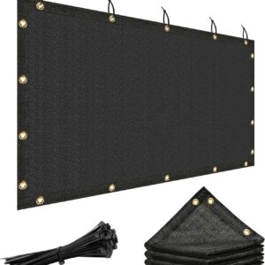 ShadeMart 90% Shade Cloth, Black 6' x 12' Outdoor Dog Shade Tarp, Shade Cover with Upgrade Grommets and Zip Ties, Sunblock Net for Garden Carport Chicken Coop Dog, We Custom Size