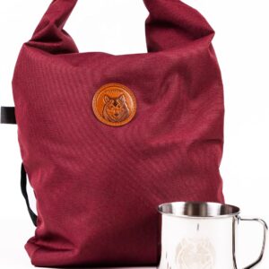 Wilderdog Doggie Bag - Water Resistant, Portable Kibble Carrier & Stainless Steel Mug - Huckleberry