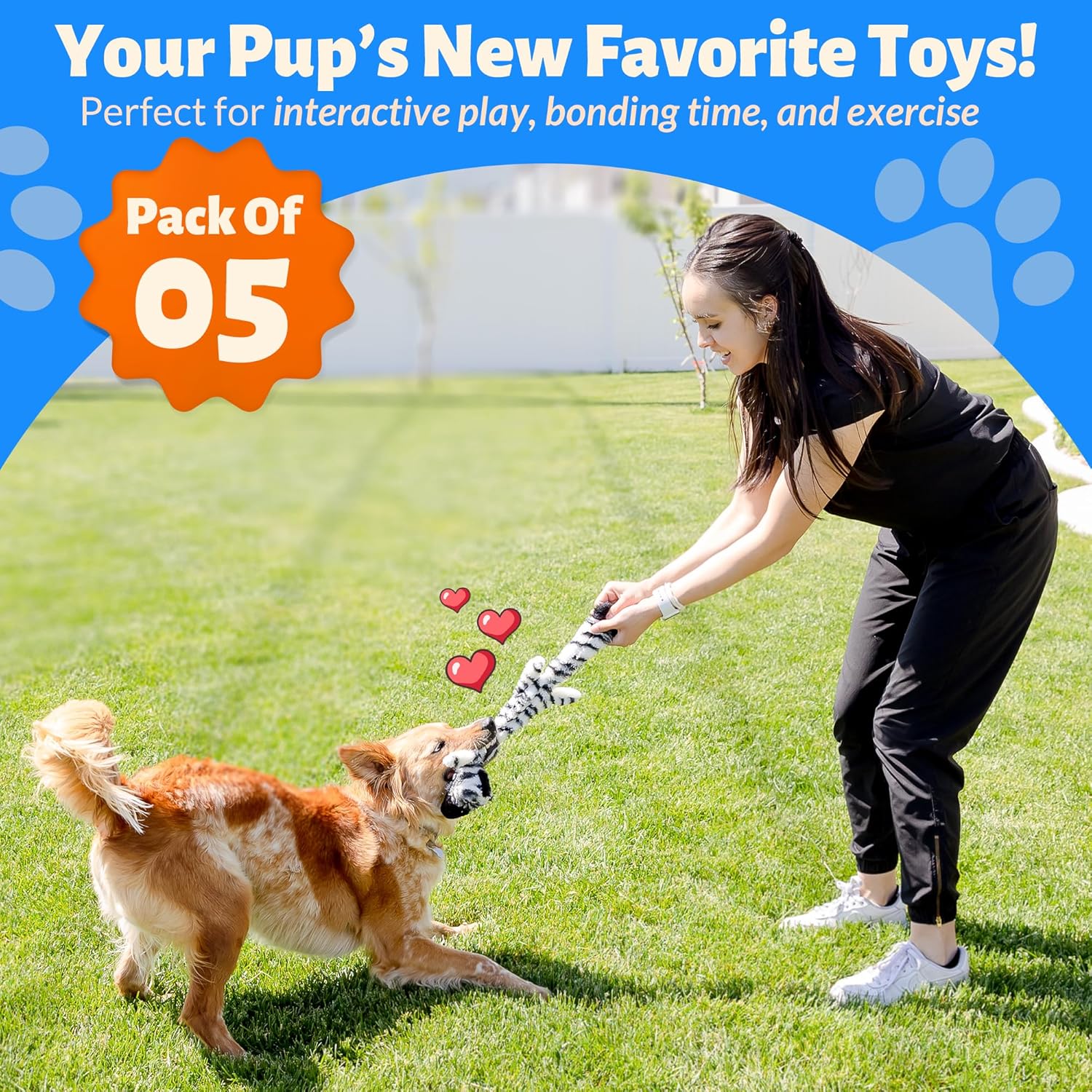 Squeaky No Stuffing Dog Toy Set – New & Improved Edition Plush Crinkle Dog Toys for Small, Medium & Large Breeds – Soft Tough Stuffless Puppy Chew Squeak Animal Supports Pet Health & Well Being 5 Pack - Image 9